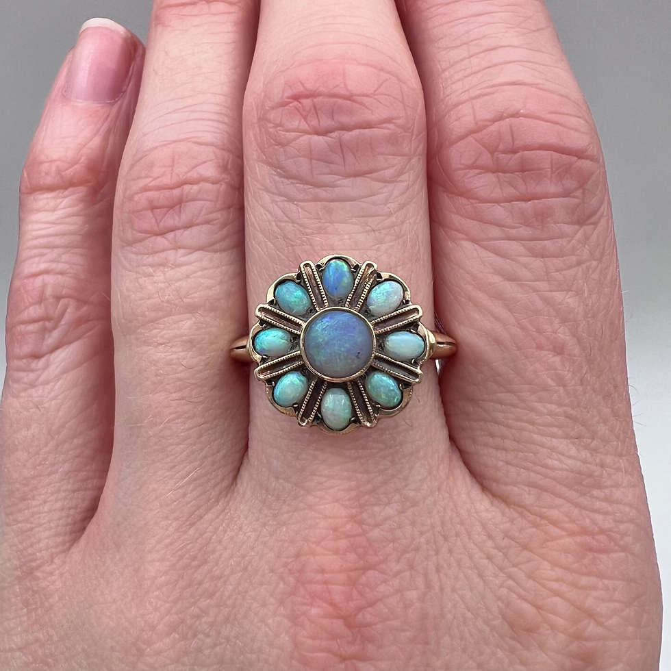 Thumbnail: Art Deco 14K Yellow Gold Opal Ring