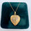 Thumbnail: WWII Era Vintage Heart Locket in Gold Fill with Rose Gold Floral Detail