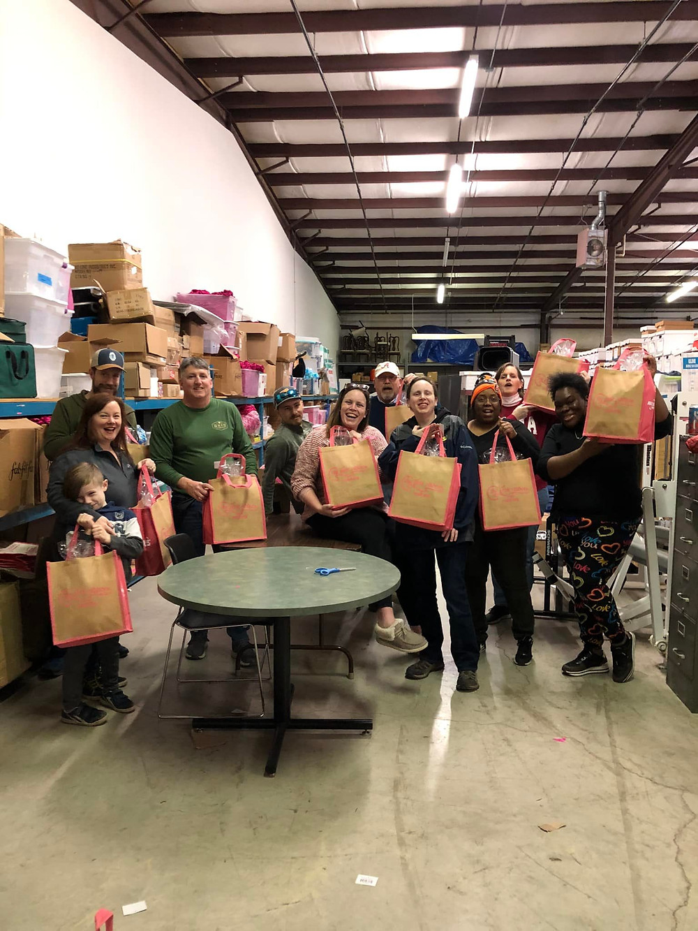 Our volunteers that packed pink ribbon bags.