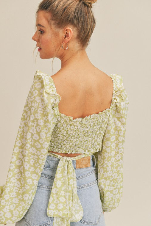 Thumbnail: Shady Floral Tie Top