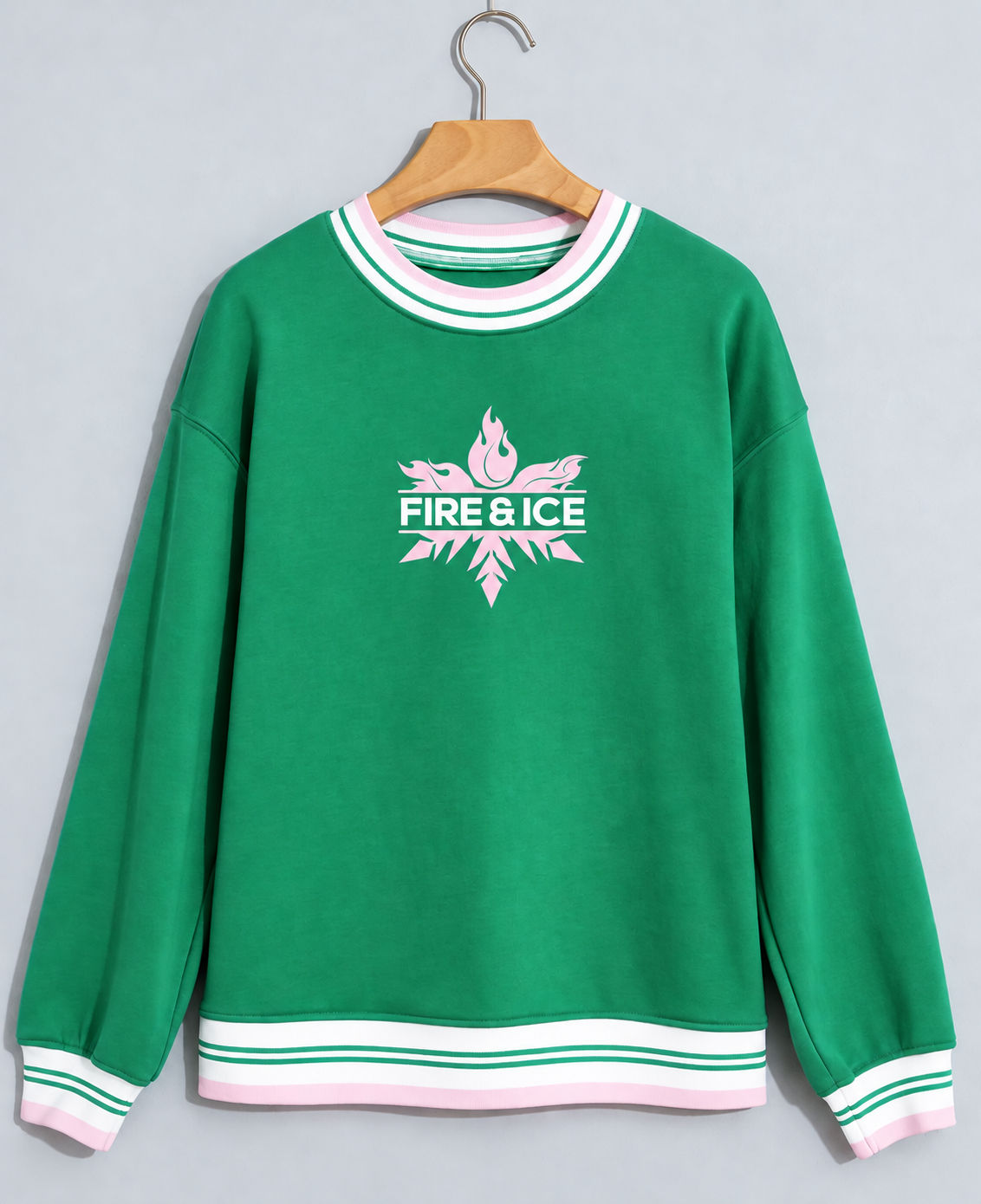 Green Fire and Ice Sweatshirt