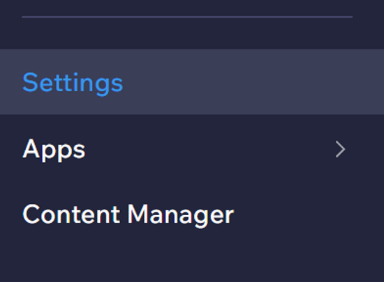 Access Settings from the Wix Dashboard