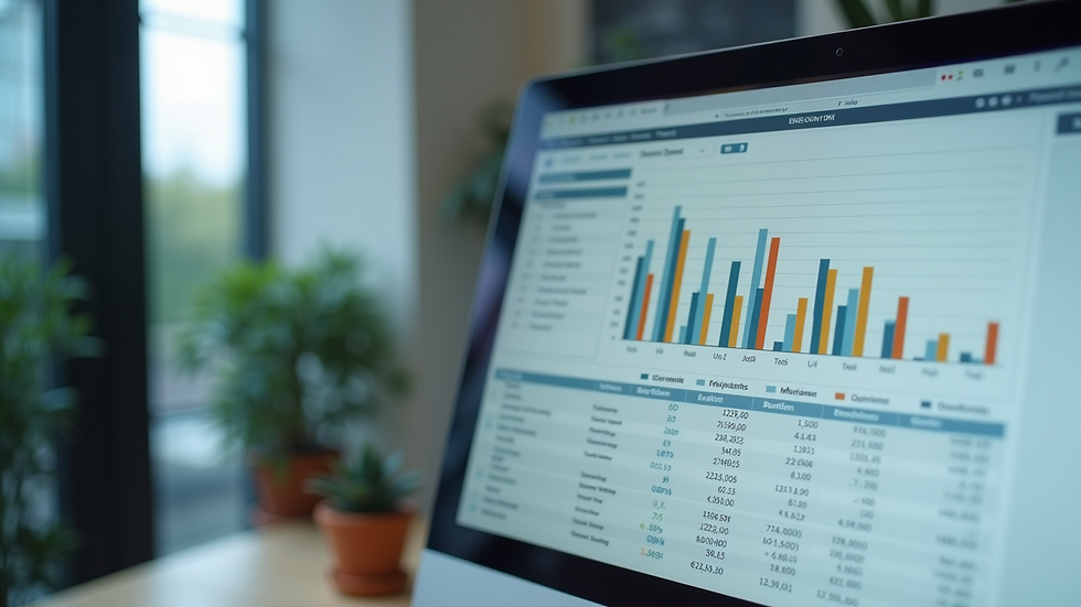 Close-up view of a computer screen showing AI estimating software with project cost breakdown