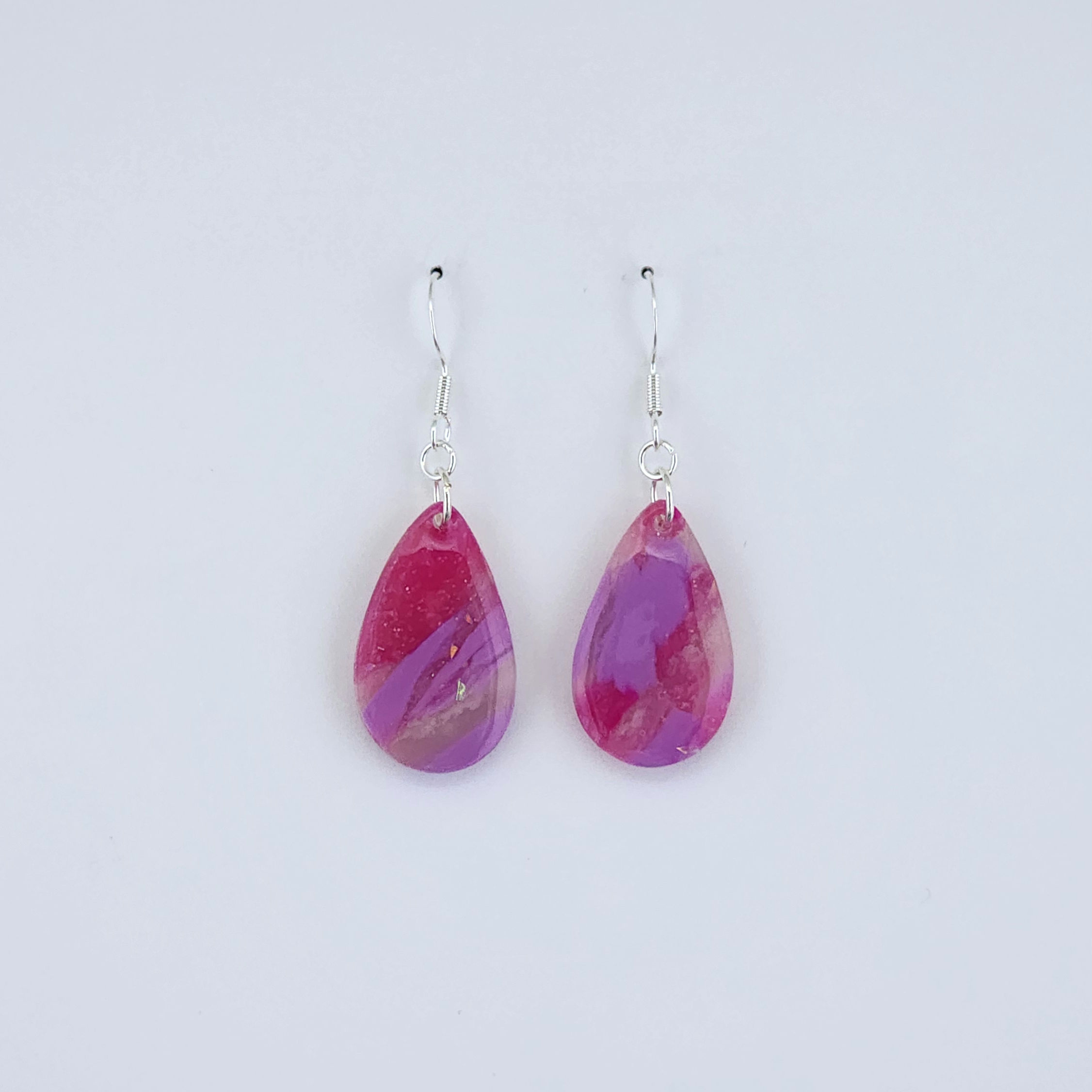 Sweetheart Tarts - Pink Opal & Pastel Purple TearDrops - Tiny