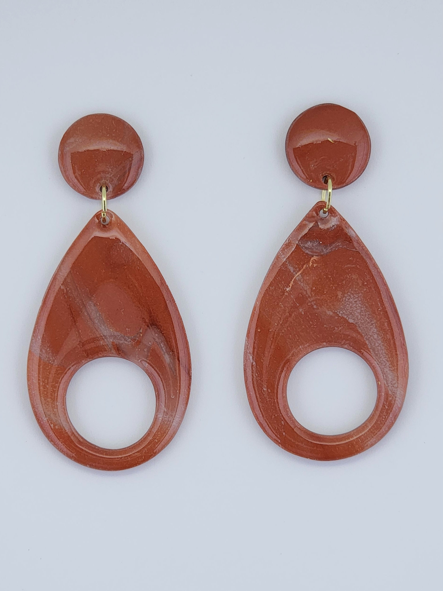 Kiss of Gold - Bronze Toggled Hollow TearDrop Studs