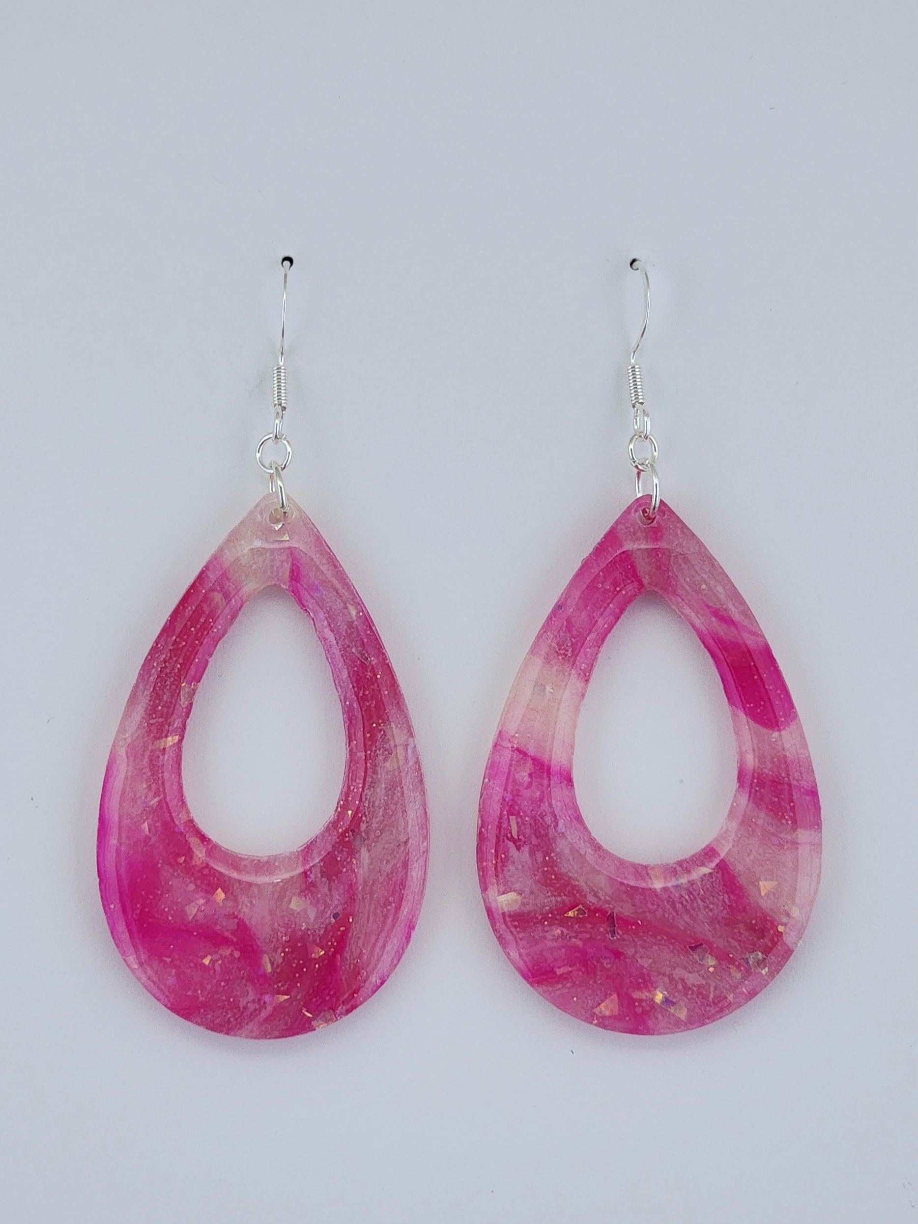 Sweetheart Tarts - Pink Opal Hollow Tear Drops