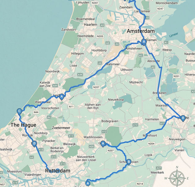 Brompton Tours Netherlands Amsterdam Map