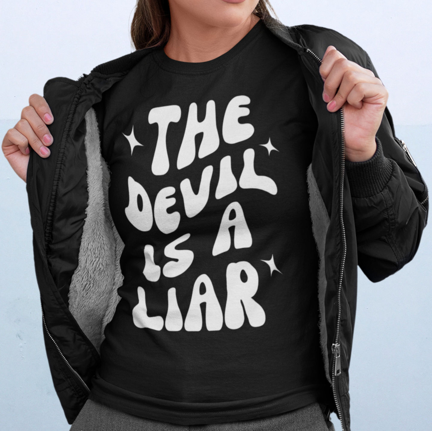 Bold statement Christian clothing – The Devil Is a Liar shirt