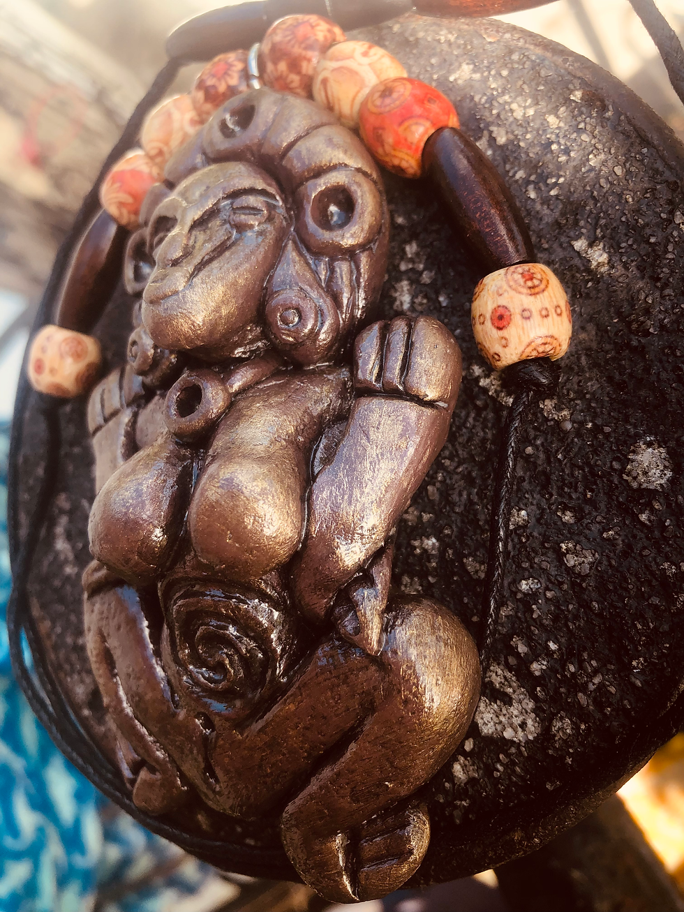 Thumbnail: Taino Inspired Guabonito Deity Deidad Taina Pendant Amulet Collar