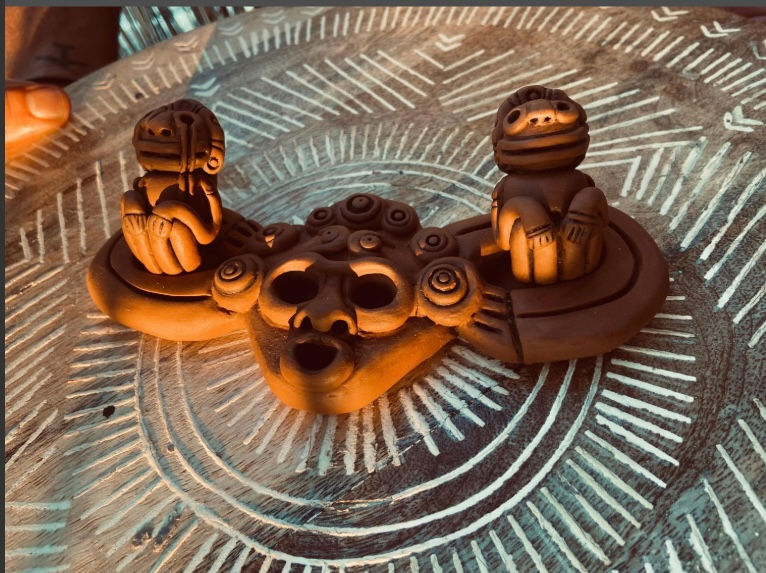 Thumbnail: Taíno Cemi Sculpture Set HURAKÁN, GUATAUBÁ and COATRISQUIE