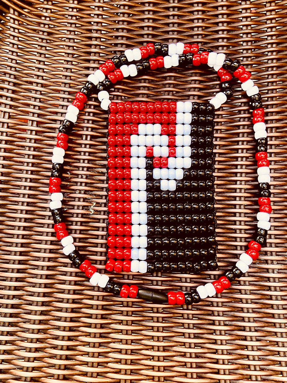 Thumbnail: Taino or Mãori Inspired Bead Flags Necklaces (Carey Coqui Jayuya Sun)