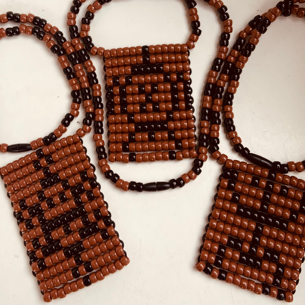 Thumbnail: Taino or Mãori Inspired Bead Flags Necklaces (Carey Coqui Jayuya Sun)
