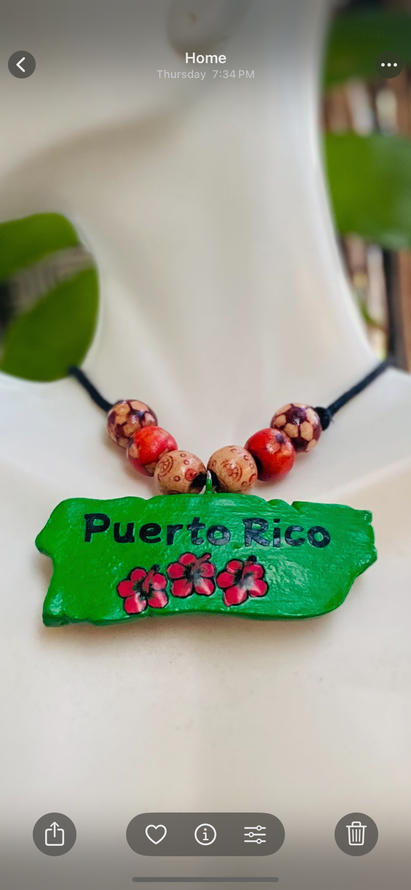 Thumbnail: Puerto Rico Map Pendant Necklace – Handcrafted with Love