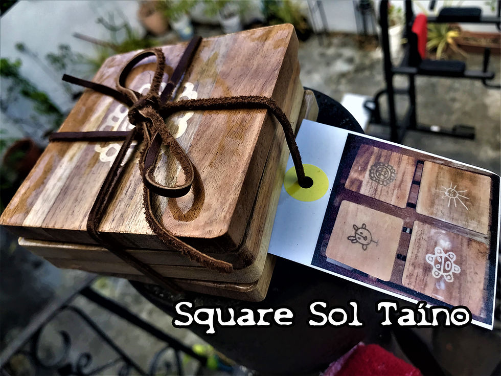 Thumbnail: Taino Inspired Petrogliphs Pictographs Symbols Clay Coasters top-sealed Resin