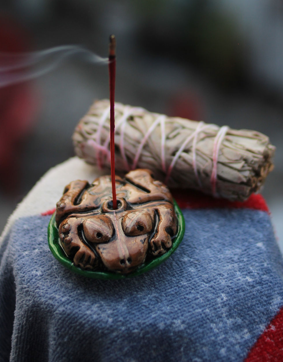 Thumbnail: Taino Inspired Coqui Frog On a Lili-Pad Incense Holder