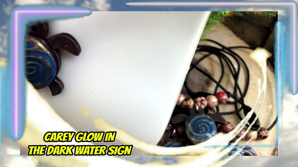 Thumbnail: Taino Inspired Carey Coin size Glow in the dark Water Sign