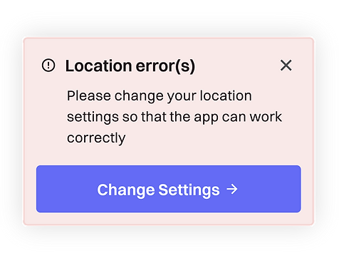 Telefonbildschirm, der eine Fehlermeldung in der Momentum-App anzeigt.