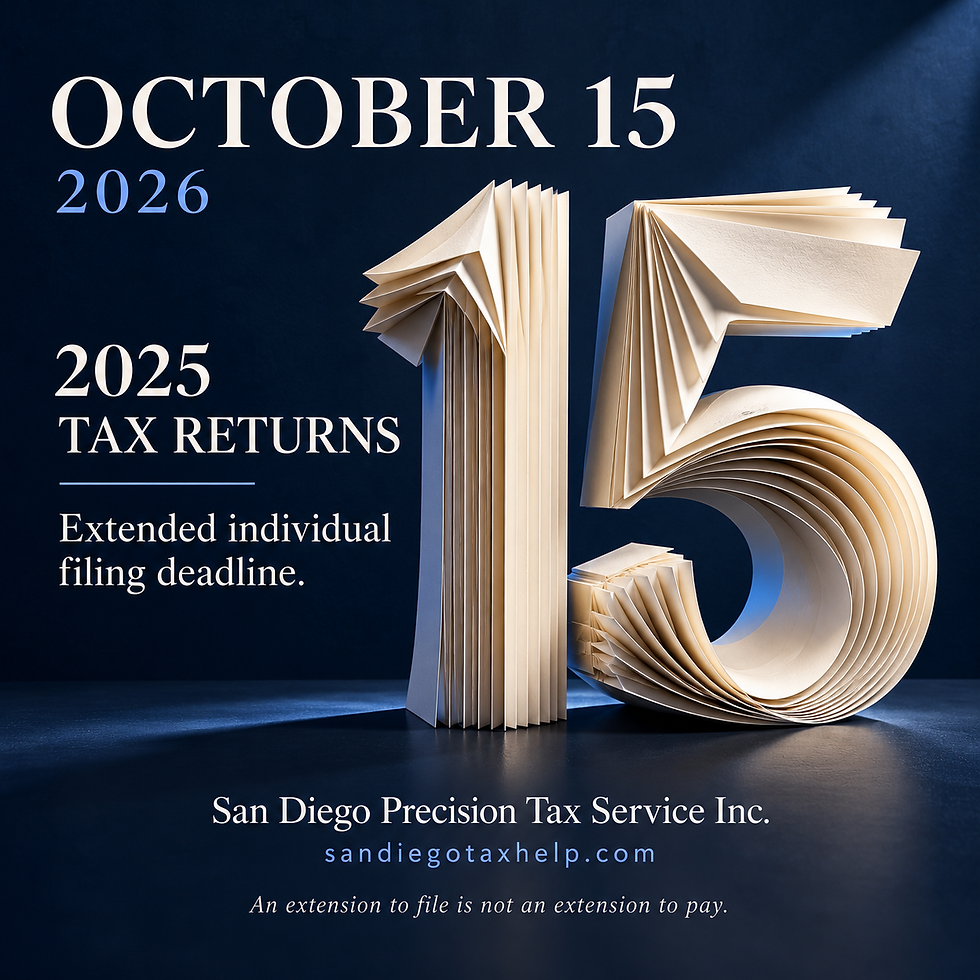 October 15 Tax Deadline: A Short Checklist Before You File