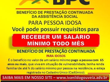 BENEFÍCIO DE PRESTAÇÃO CONTINUADA PARA IDOSOS - Quem pode solicitar?