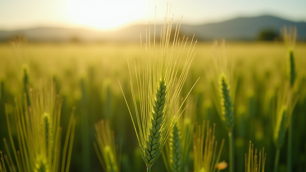 Close-up de uma plantação de milho em área rural