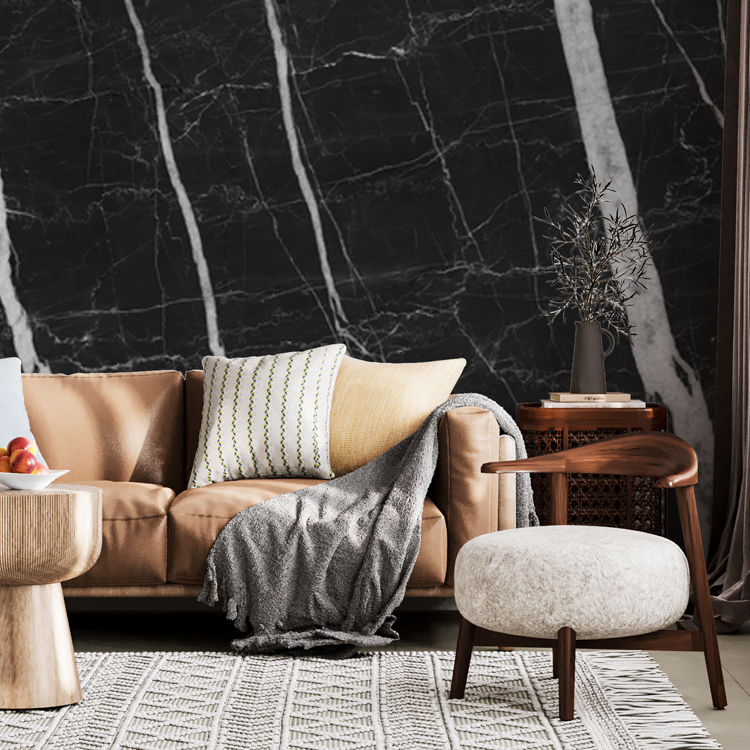 Thumbnail: Luxury Black Abstract Marble Wall Mural - Satin Graphic