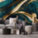 Luxury Green & Gold Marble Wall Mural - Satin Graphic