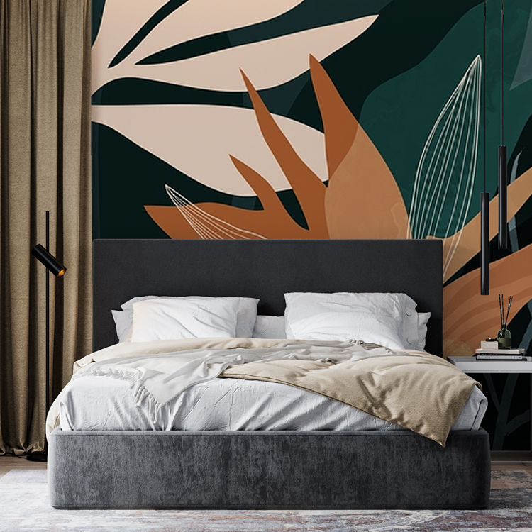 Thumbnail: Tropical Leaves Wall Mural - Satin Graphic