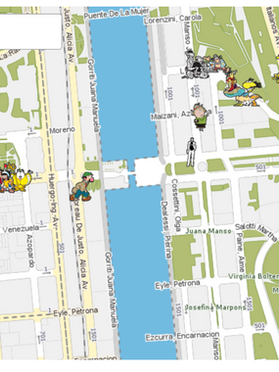 Map of Buenos Aires comic characters