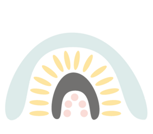 Arc en ciel bleu élément décoratif