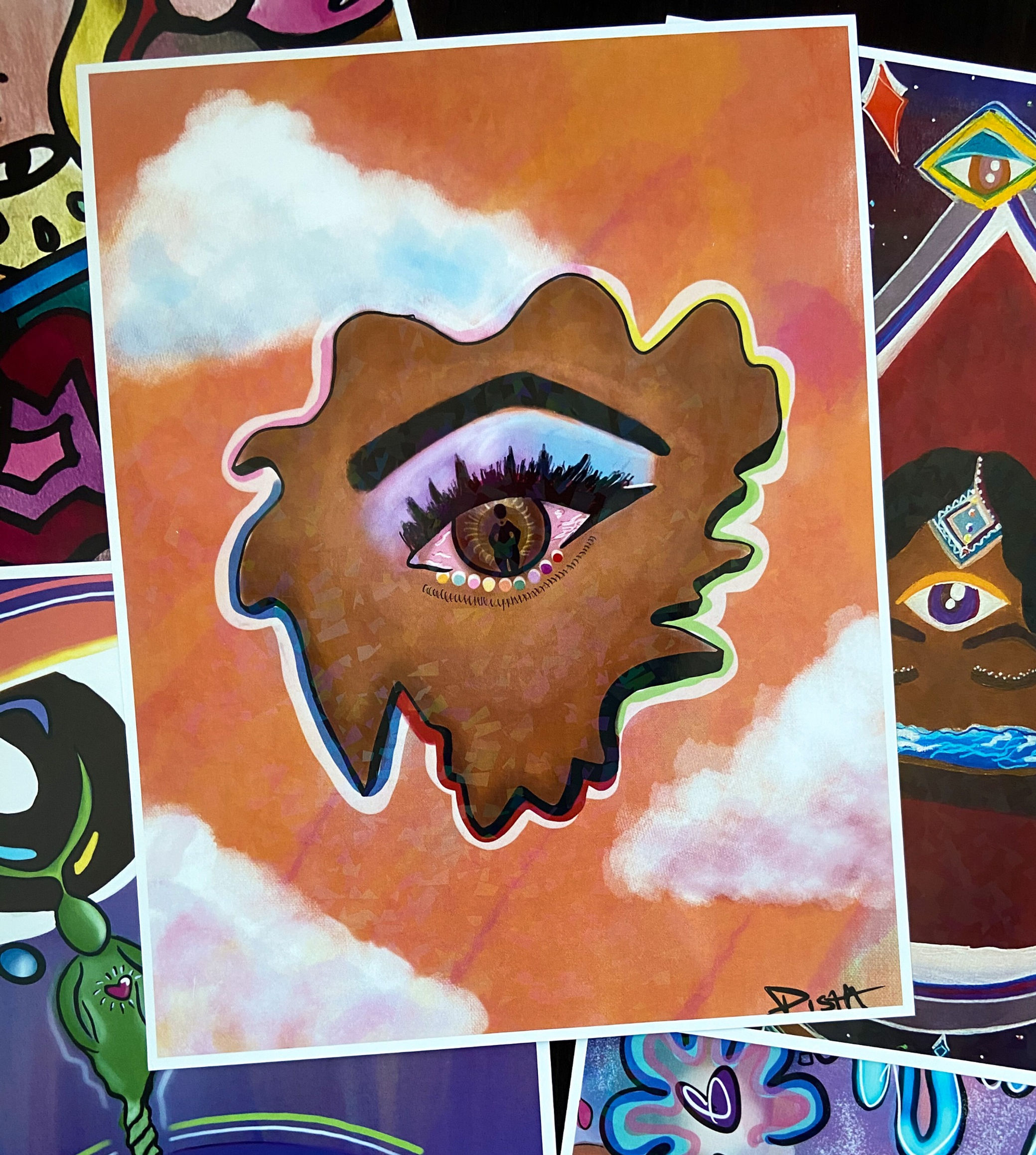 In The Clouds Holographic Print