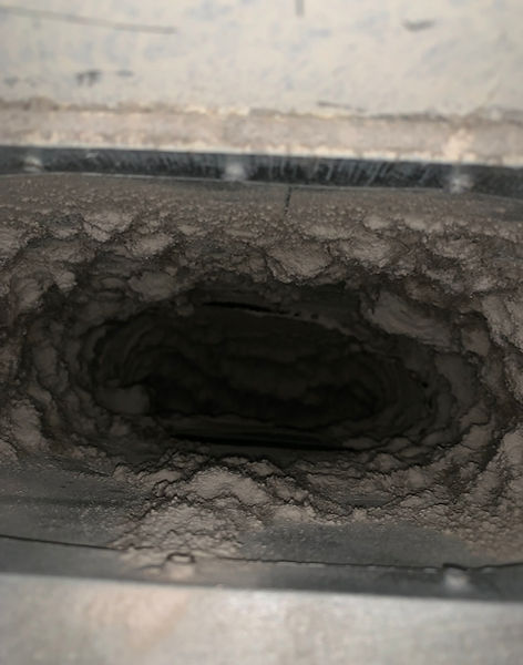 Before and after air duct cleaning