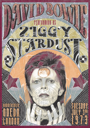 David Bowie Poster – Ziggy Stardust Hammersmith 1973 | Rex