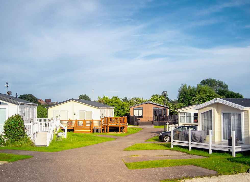 Static caravans on a holiday park.
