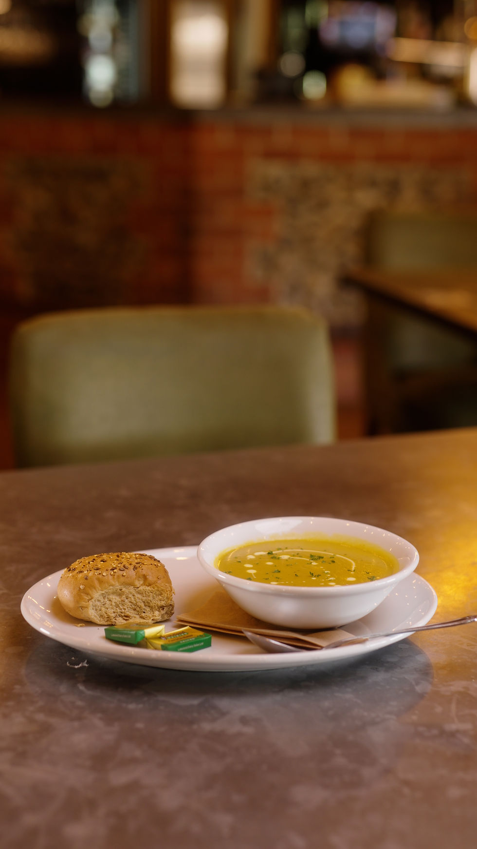 Soup of the day at Marlings restaurant.