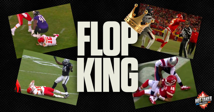 Picture: Patrick Mahomes flopping anytime he’s touched