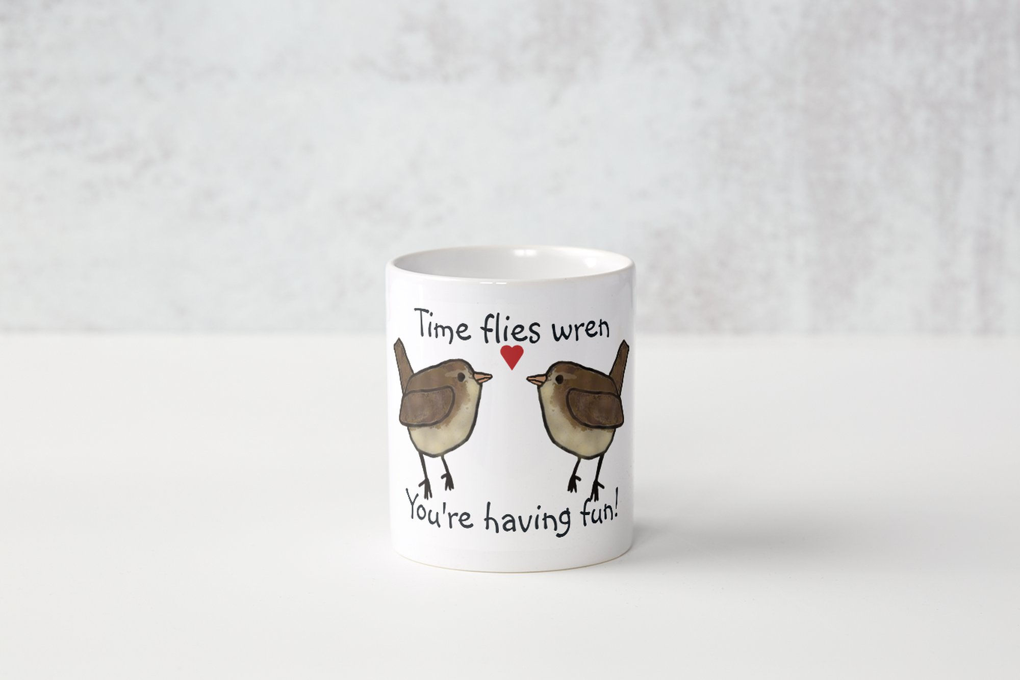 Wrens in love mug