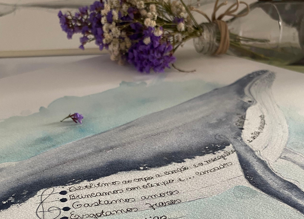 baleia jubarte pintada em aquarela