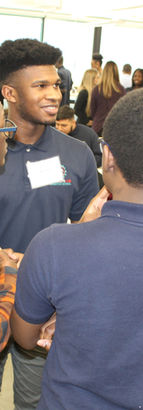 Brooklyn Lab students with a black teacher.