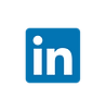 LinkedIn logo in blue and white