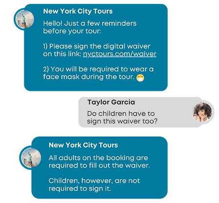 Sending waivers SMS
