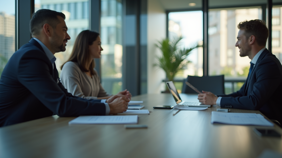 Eye-level view of a legal consultation in a modern office