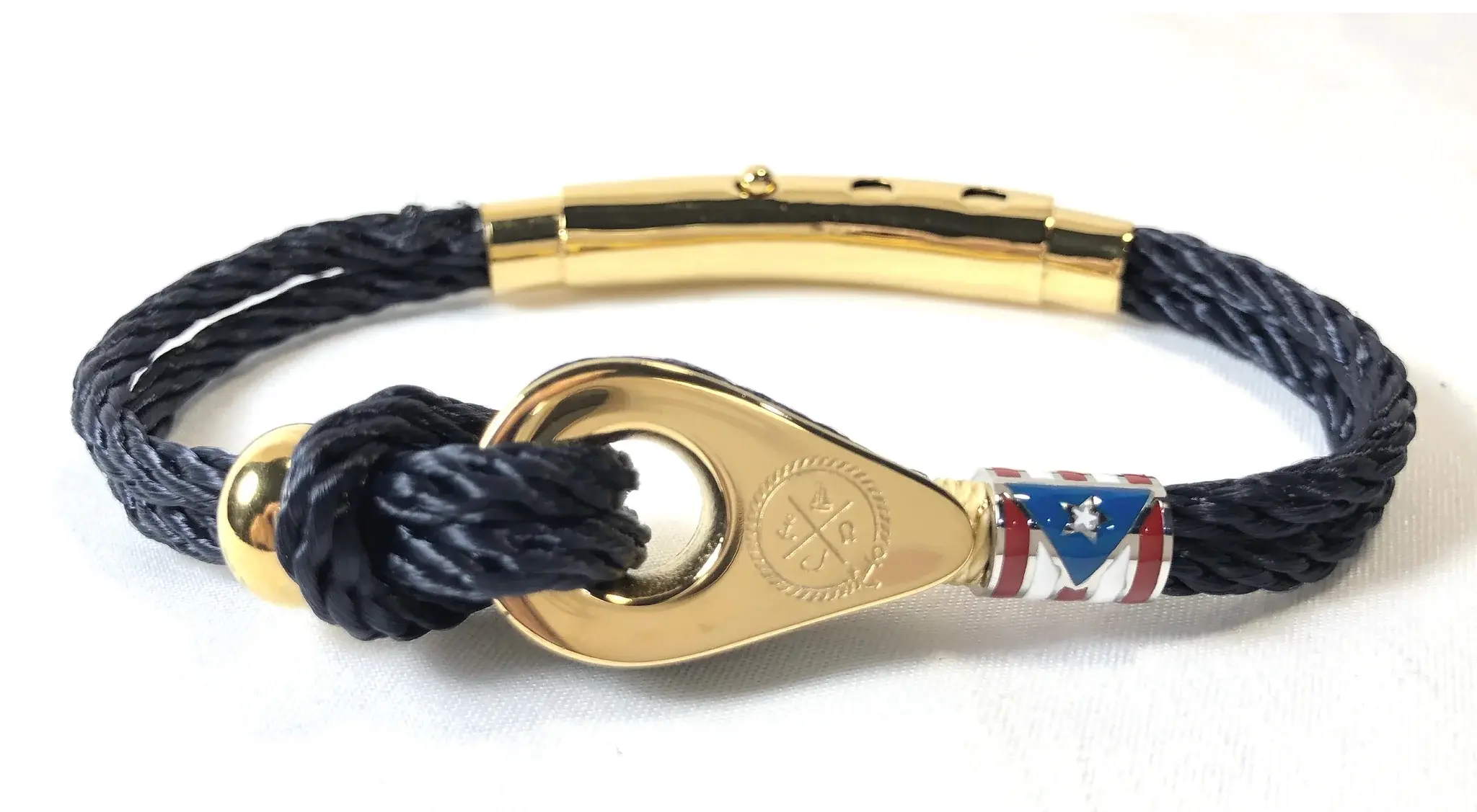Pulley Flag Gold Double Cord Roope Black