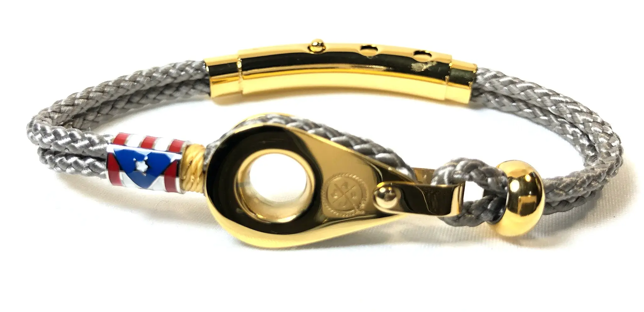 Pulley Flag Gold Double Gray Rope
