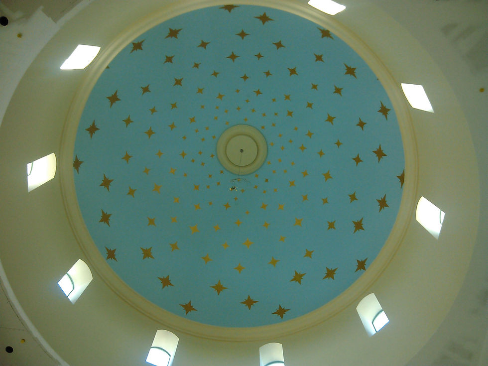 gold stars stencil dome for church- Delray beach -2014.jpg