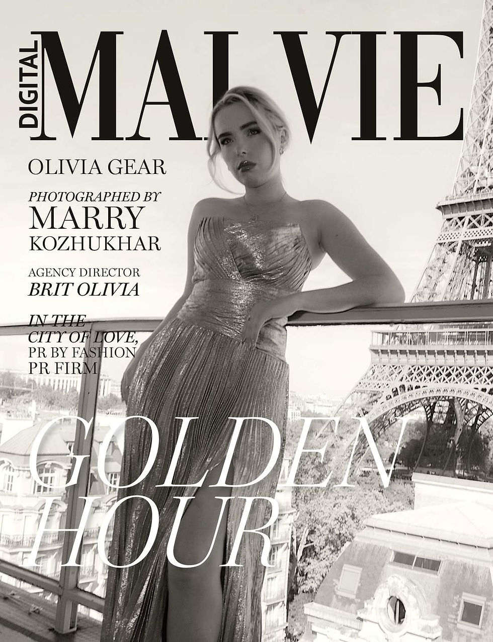Golden Hour in the City of Love – MALVIE Magazine digital cover 1 of 2 with Olivia Gear, photographed by Marry Kozhukhar