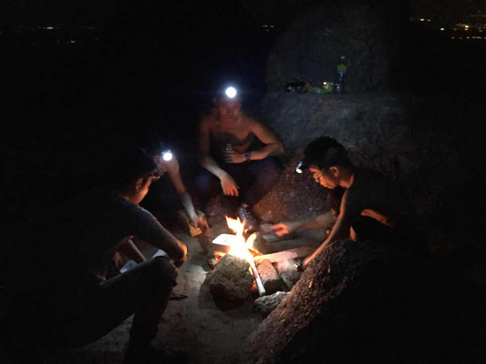 Field cooking for dinner