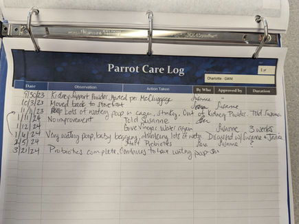 Parrot Care Log 2