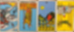 King of Swords reversed, Page of Wands reversed, Eight of Cups upright, Four of Wands reversed