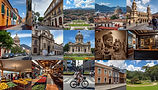 Collage fotográfico de Bogotá Colombia mostrando múltiples aspectos de la ciudad, La Cande