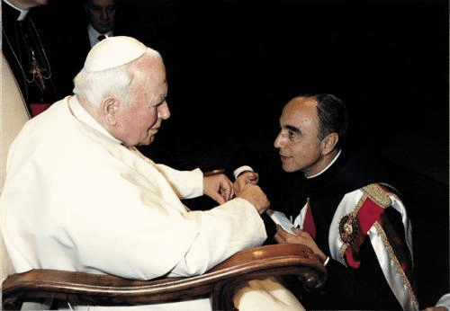 San Giovanni Paolo II e Mons. João Scognamiglio Clá Dias.